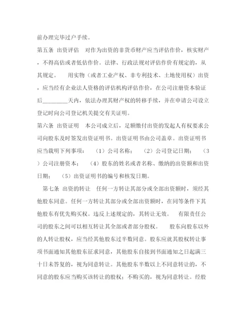 2023年设立有限责任公司出资合同（一）.docx