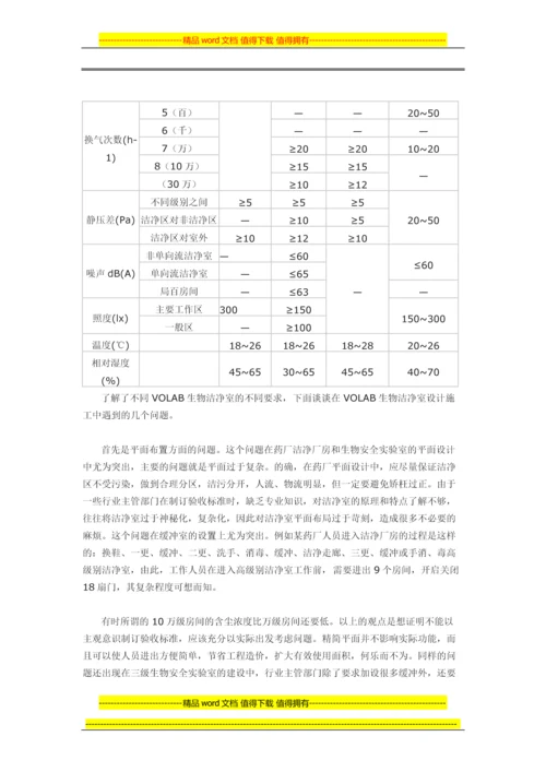 生物洁净室设计和施工中的问题.docx