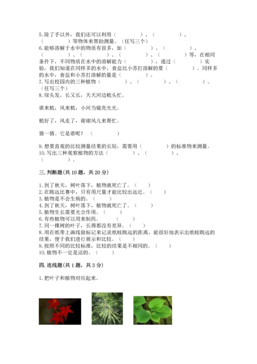 教科版一年级上册科学期末测试卷精品（名师系列）.docx