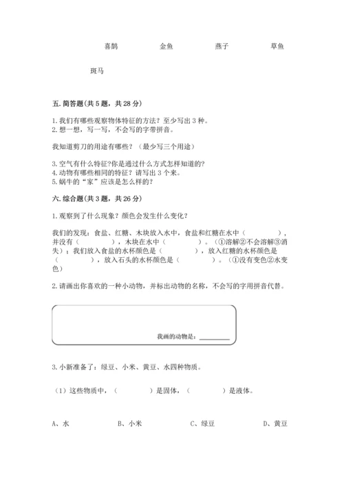 教科版一年级下册科学期末测试卷【word】.docx