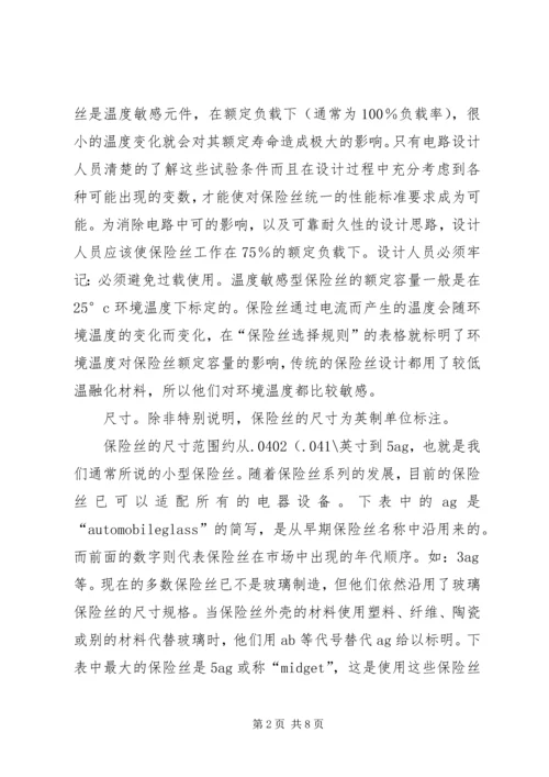 保险丝应用规范.docx
