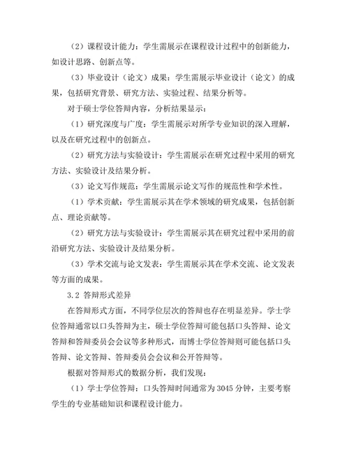 不同学位层次答辩的特点与挑战