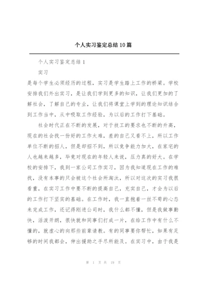 个人实习鉴定总结10篇.docx