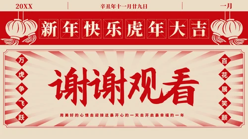 黄色复古风板报元旦快乐节日PPT模板