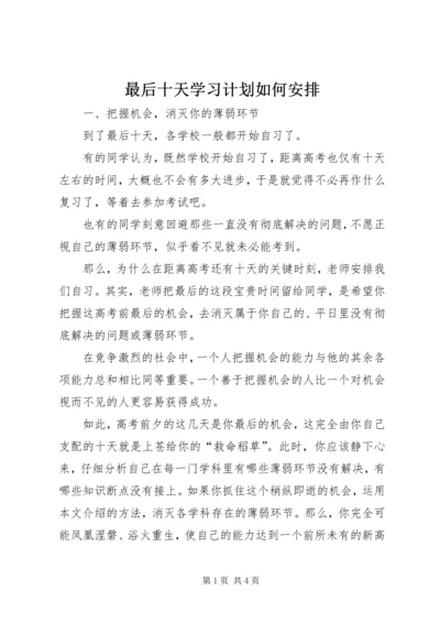 最后十天学习计划如何安排.docx