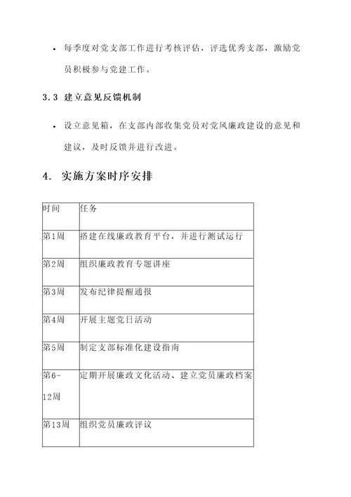 清廉型支部建设方案