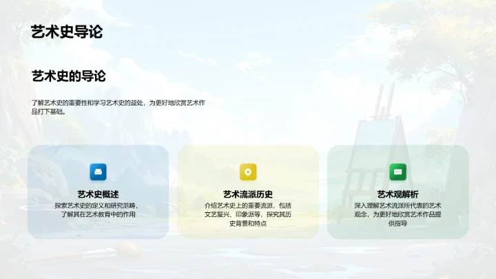 美术教学艺术史指南PPT模板