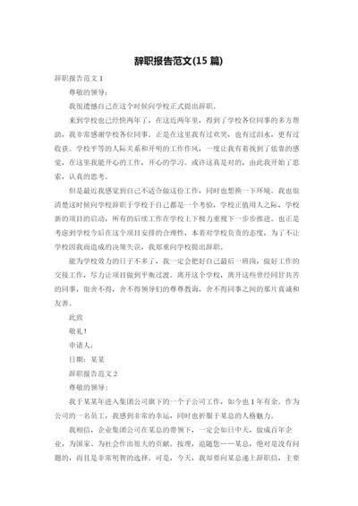 辞职报告范文(15篇).docx