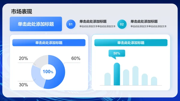 蓝色科技风IT互联网业绩回顾PPT模板