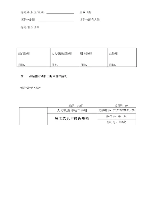 人力资源运作标准手册