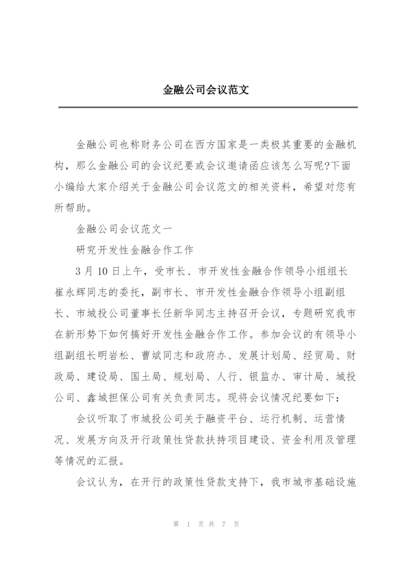 金融公司会议范文.docx