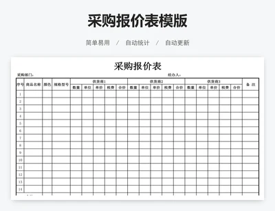 采购报价表模版