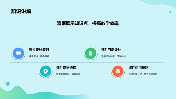 绿色插画风教学课件PPT模板