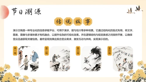 黄色中国风重阳节主题通用PPT模板