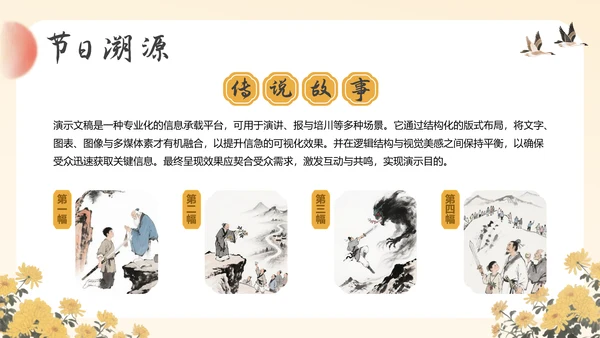 黄色中国风重阳节主题通用PPT模板