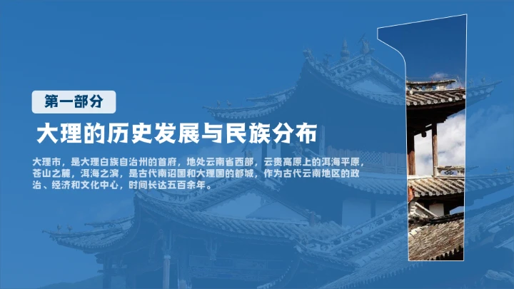 云南大理城市介绍旅游宣传PPT模板