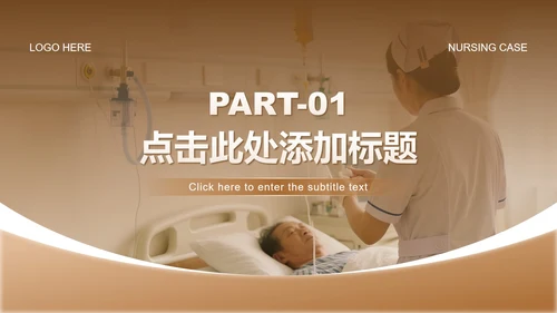 棕色简约风护理个案工作总结汇报PPT模板