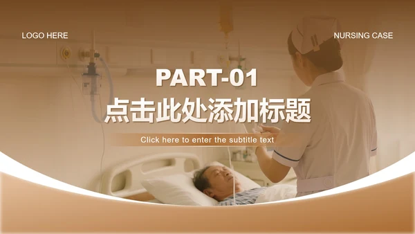 棕色简约风护理个案工作总结汇报PPT模板