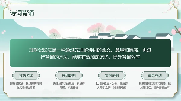 绿色中国风10首必背古诗词PPT
