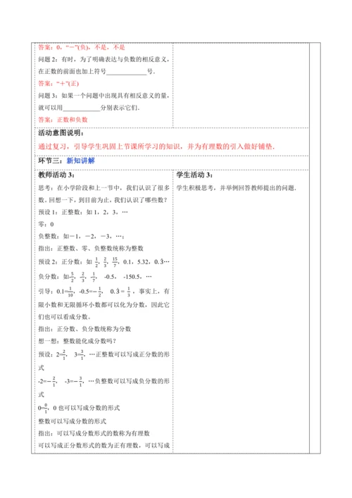 1.2.1 有理数的概念-教案
