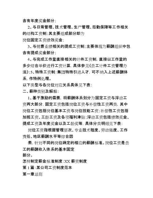 怎样制定薪金标准制度