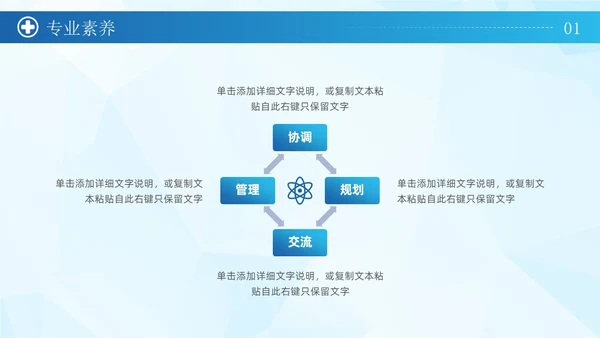蓝色简约商务风科学管理专业护理护士长岗位竞聘通用PPT模板竞聘1