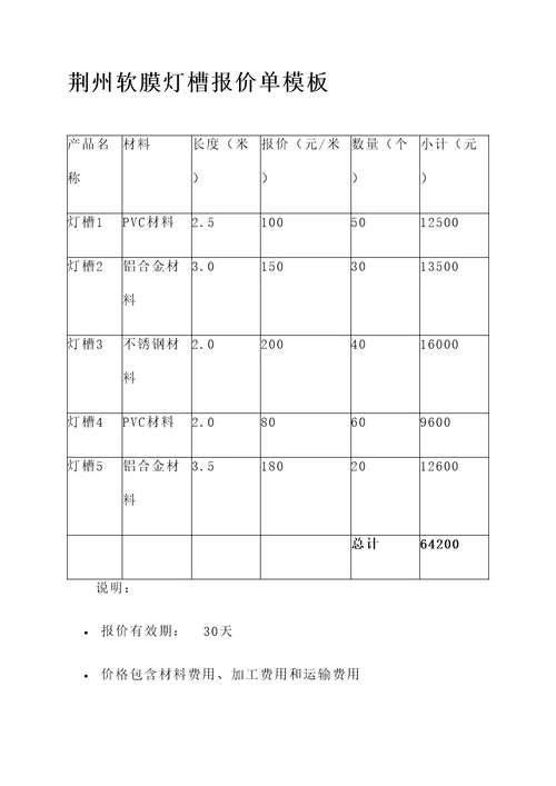 荆州软膜灯槽报价单