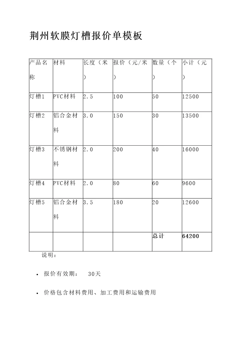 荆州软膜灯槽报价单