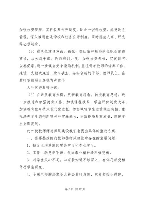 行风评议整改措施和工作方案.docx