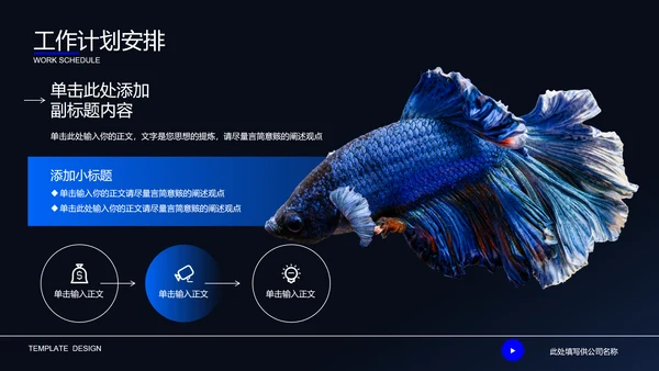 深蓝色自然生物教学通用PPT演示模板