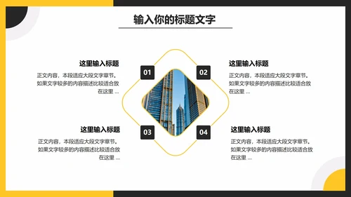 黑黄简约商务年终总结PPT模板