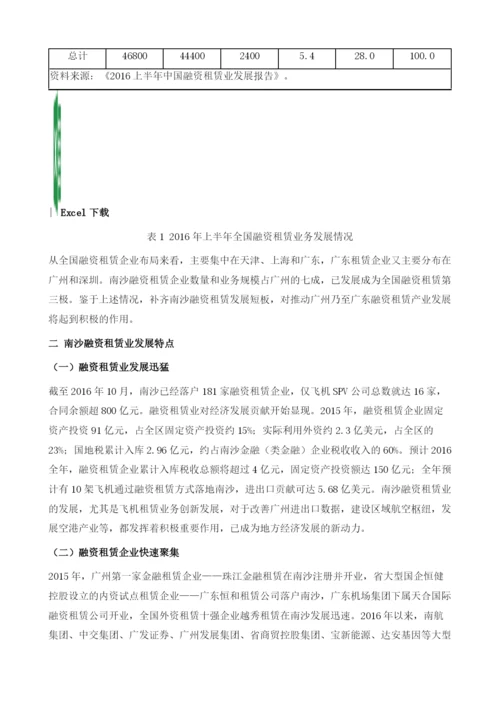 关于推动南沙融资租赁业做大做强的思路与对策研究.docx