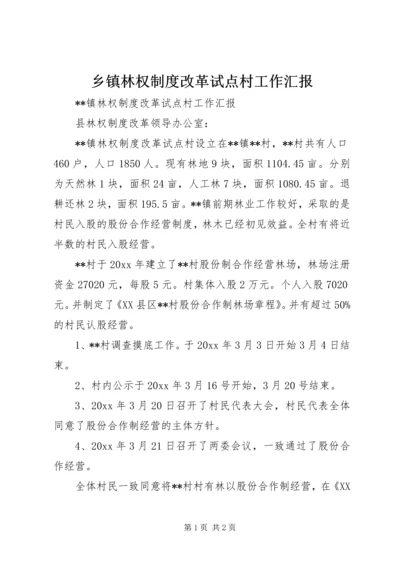 乡镇林权制度改革试点村工作汇报.docx