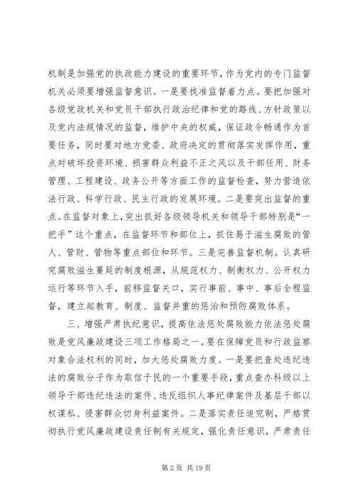 增强“五个意识”提高纪检监察工作能力.docx