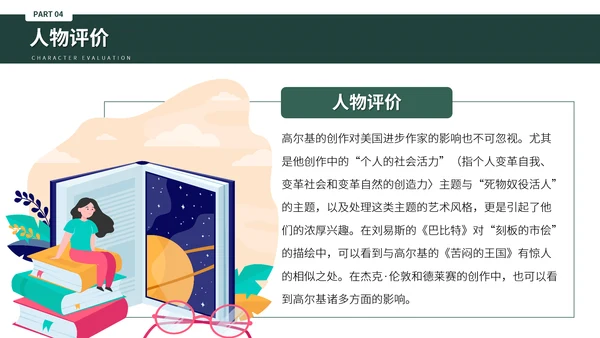 俄国斯元素风格高尔基个人生平介绍PPT模板