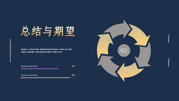 金色奢华烟雾高端年中总结通用PPT模板