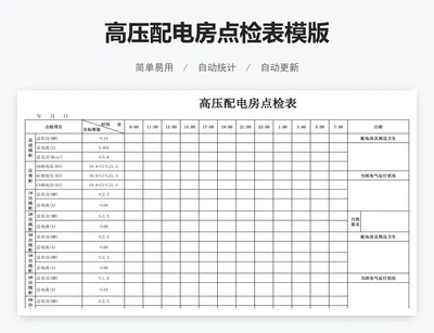 高压配电房点检表模版