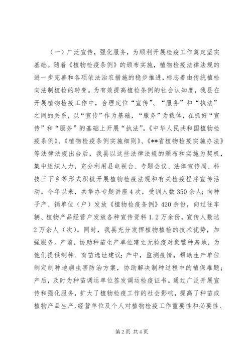 县贯彻落实《植物检疫条例》工作情况汇报 (2).docx