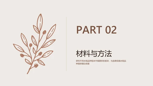 棕色简约风校园汇报植物品种研究和进展毕业答辩