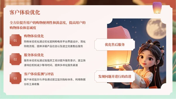 橙红色中国风中秋节古灯营销方案PPT