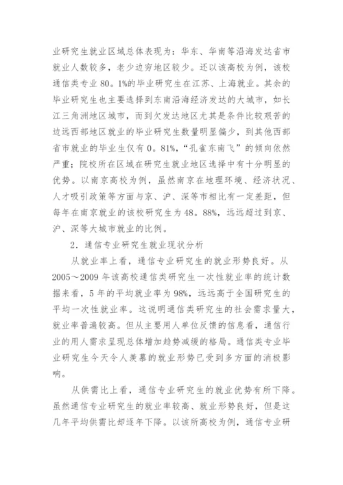 通信类专业毕业研究生就业状况论文.docx