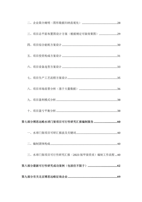 水球门架项目可行性研究报告发改立项备案最新案例范文详细编制方案.docx