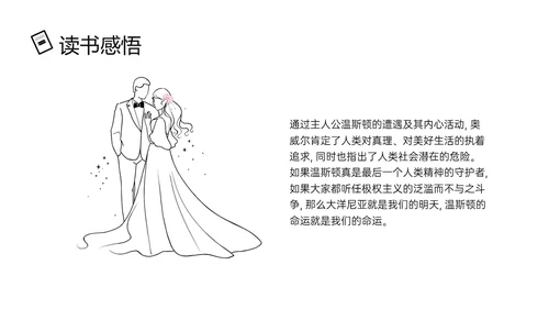 黑色手绘风读书分享1984PPT课件