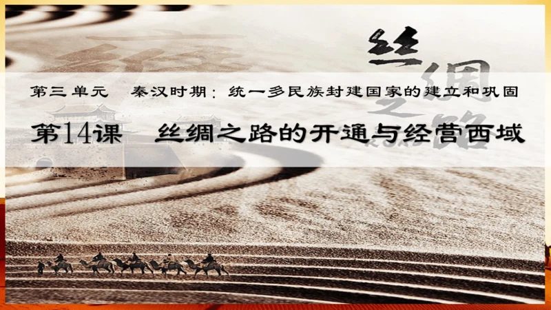 第14课  丝绸之路的开通与经营西域  课件（24张PPT）