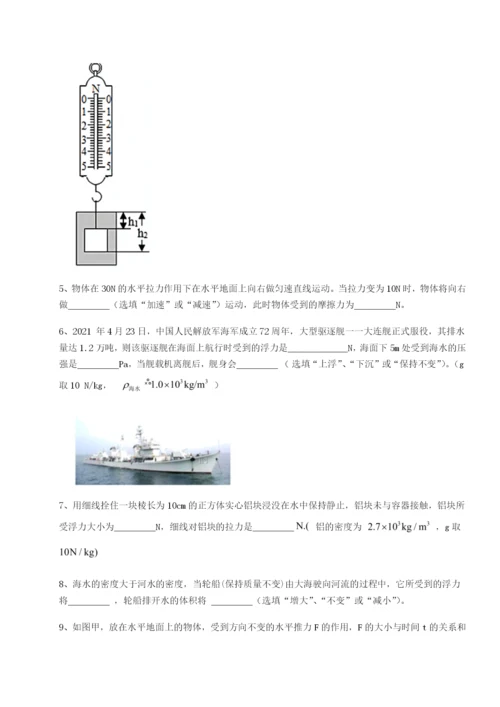 强化训练重庆市大学城第一中学物理八年级下册期末考试专项测试试卷（含答案详解）.docx