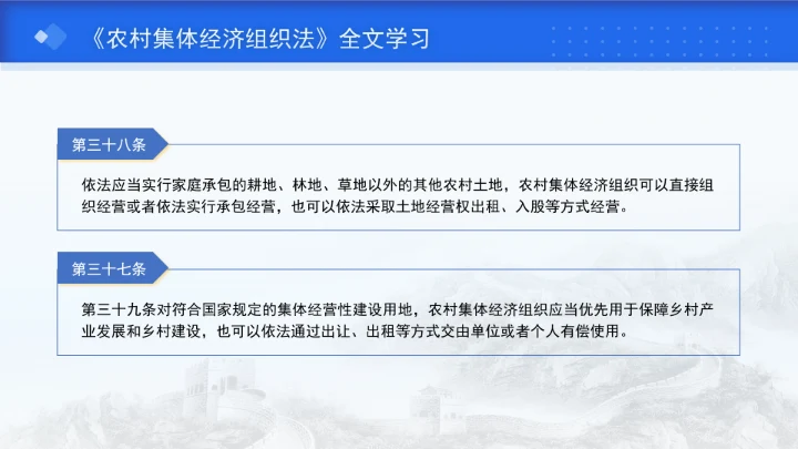 新修订中华人民共和国农村集体经济组织法解读学习PPT