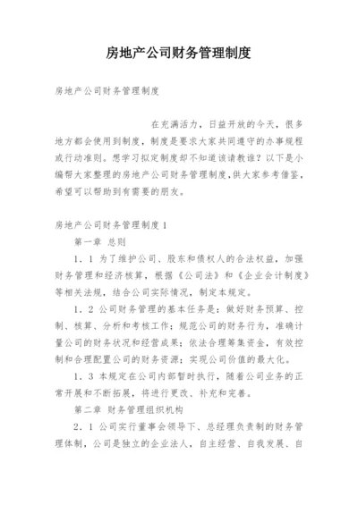 房地产公司财务管理制度.docx