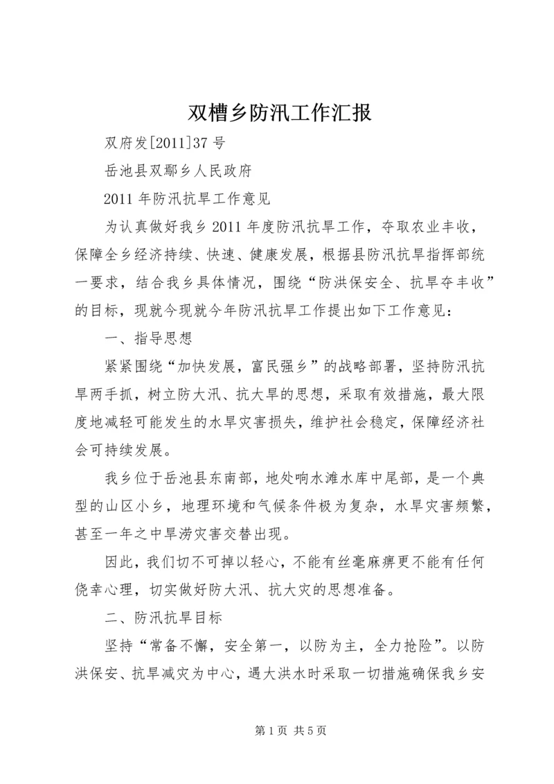 双槽乡防汛工作汇报 (3).docx