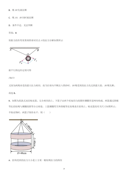 2023人教版带答案高中物理必修一第三章相互作用力微公式版知识点总结归纳.docx