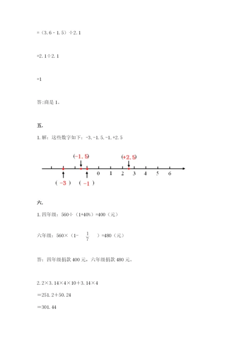 小学毕业班数学检测卷及答案【典优】.docx